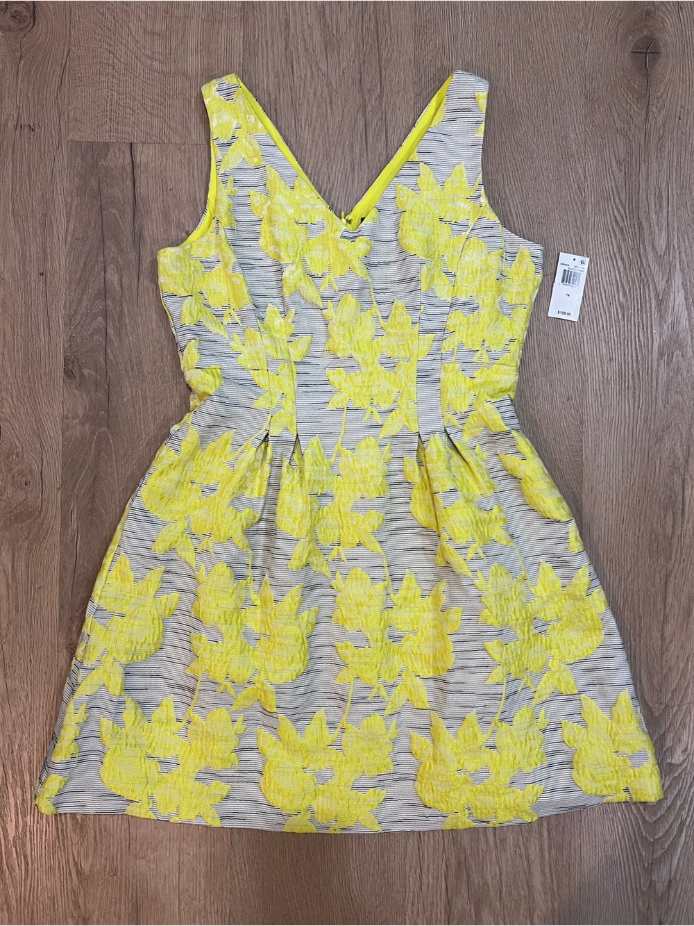 NWT Donna Ricco Size 14 Fit & Flare V Neck Dress A-Line with Pockets Colorful